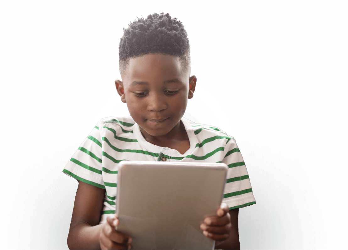 Young boy using a tablet